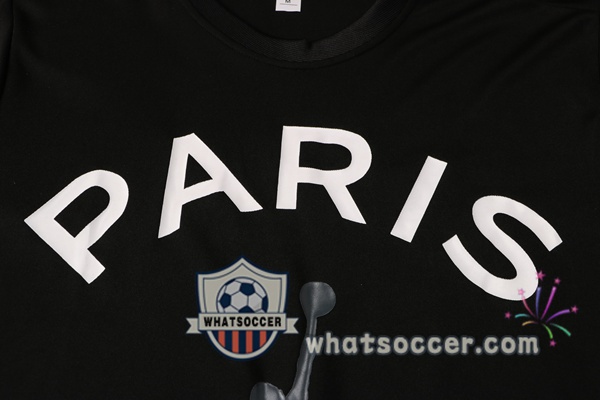 Paris PSG Jordan + Pants Black Training T-Shirt Suit 2021-2022