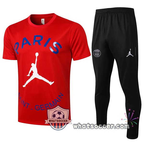 Paris PSG Jordan + Pants Red Training T-Shirt Suit 2021-2022