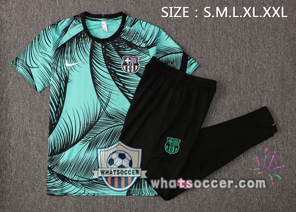FC Barcelona + Pants Green Training T-Shirt Suit 2021-2022