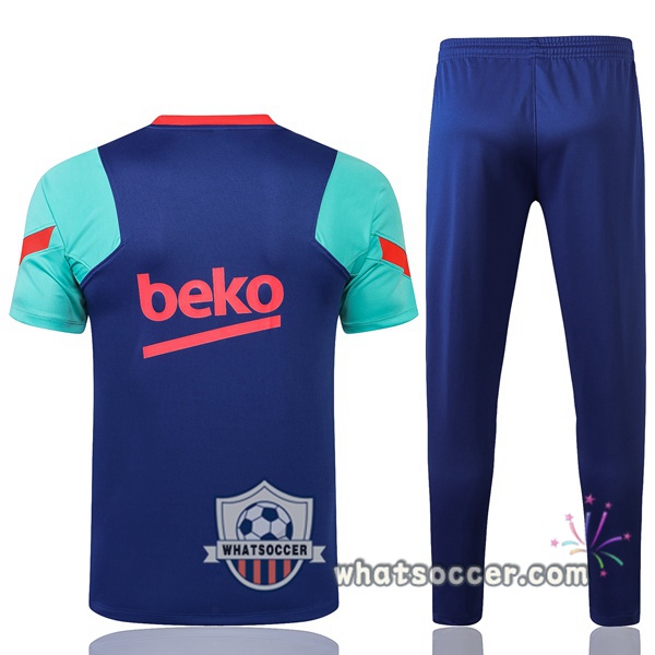 FC Barcelona + Pants Blue Training T-Shirt Suit 2021-2022