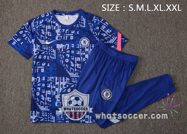 FC Chelsea + Pants Blue Training T-Shirt Suit 2021-2022