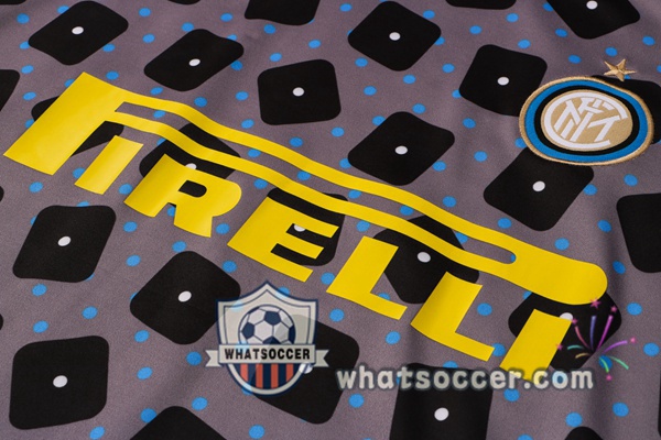 Inter Milan + Pants Gray Black Training T-Shirt Suit 2021-2022
