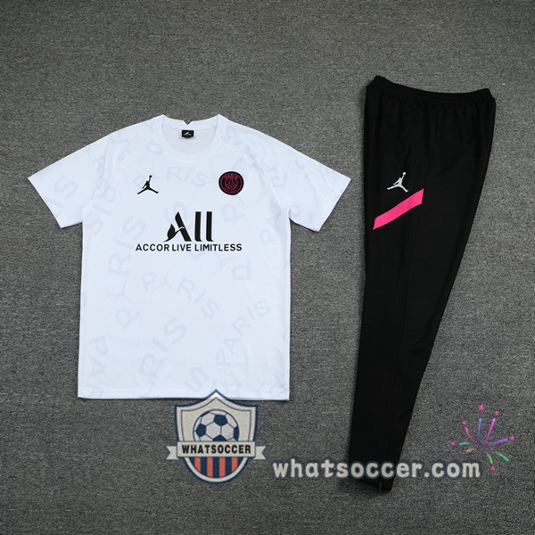 Paris PSG Jordan + Pants White Training T-Shirt Suit 2021-2022