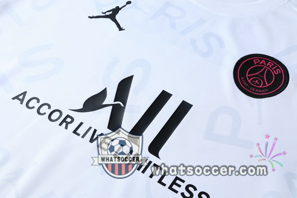Paris PSG Jordan + Pants White Training T-Shirt Suit 2021-2022