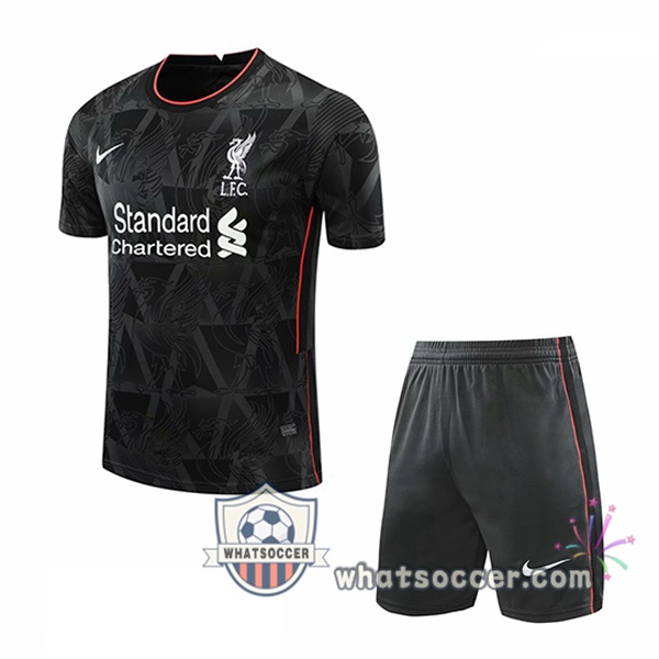 FC Liverpool + Shorts Black Training T-Shirt Suit 2021-2022