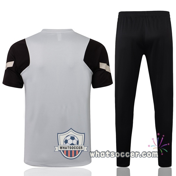FC Liverpool + Pants Gray Black Training T-Shirt Suit 2021-2022