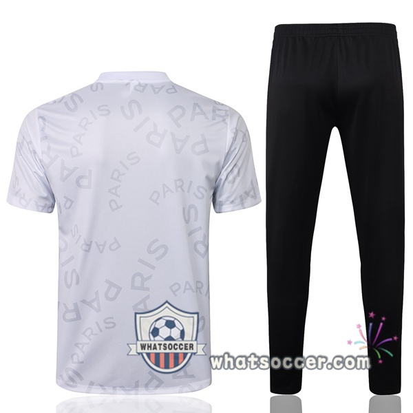 Paris PSG Jordan + Pants White Training T-Shirt Suit 2021-2022