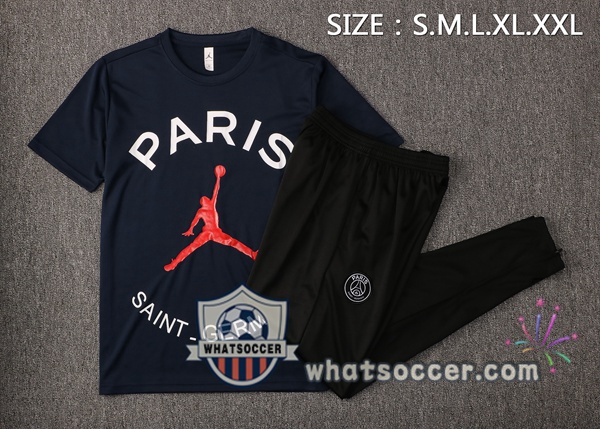 Paris PSG Jordan + Pants Black Training T-Shirt Suit 2021-2022