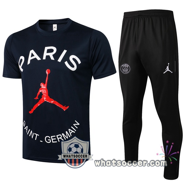 Paris PSG Jordan + Pants Black Training T-Shirt Suit 2021-2022