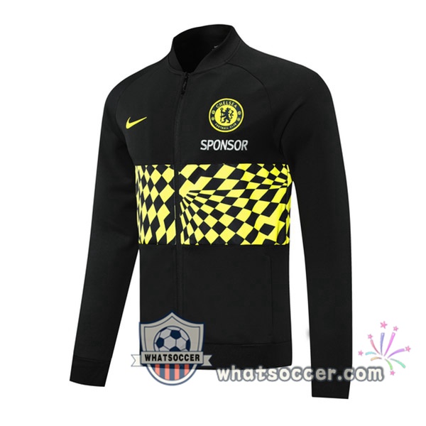FC Chelsea Yellow Black Soccer Jacket 2021-2022