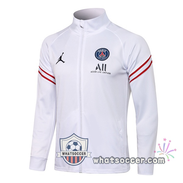 JORDAN Paris PSG White Soccer Jacket 2021-2022