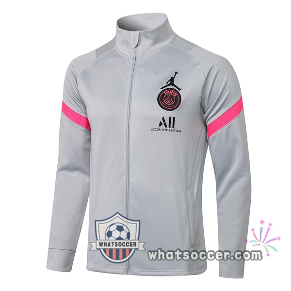 JORDAN Paris PSG Gray Clair Soccer Jacket 2021-2022
