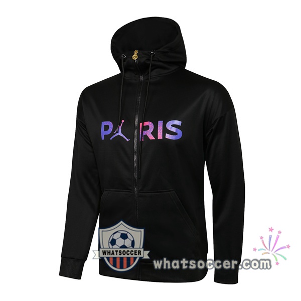 Paris PSG Black Purple Hooded Jacket 2021-2022