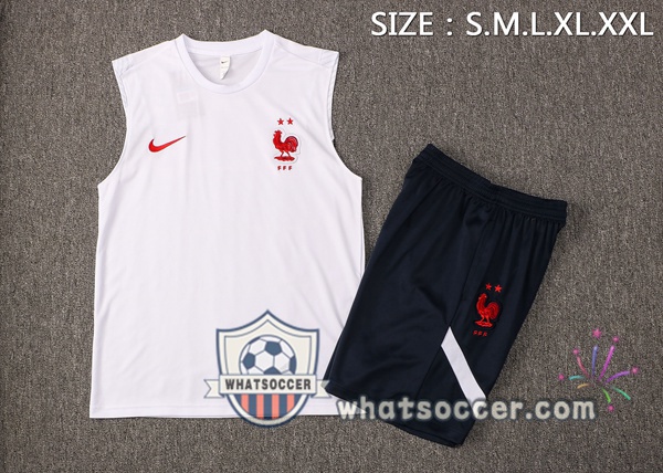 France + Shorts White Soccer Vest 2021-2022