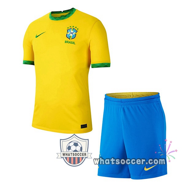 Brazil Kids Home Soccer Jerseys 2020-2021