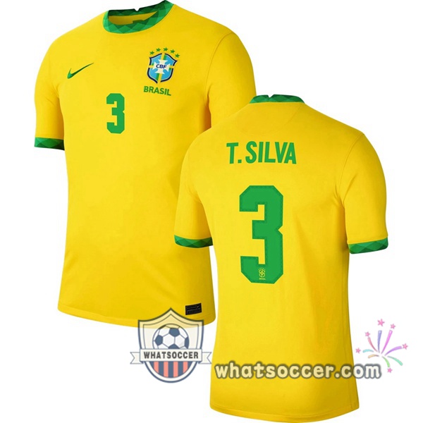 Brazil (T.SILVA 3) Home Soccer Jerseys 2020-2021