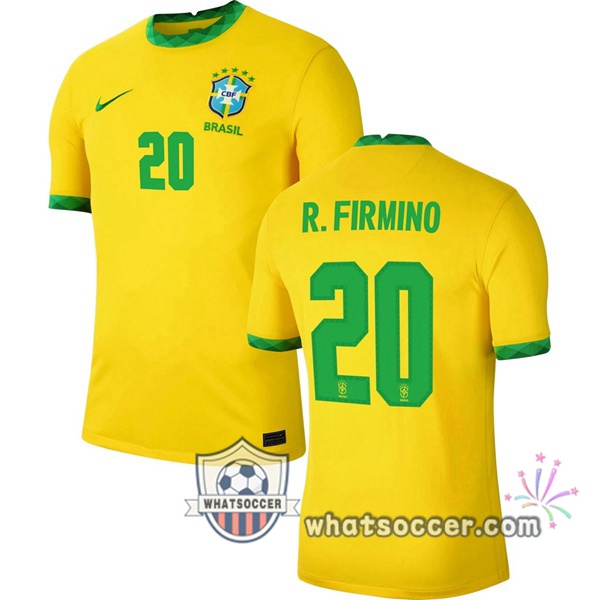 Brazil (R.FIRMINO 20) Home Soccer Jerseys 2020-2021