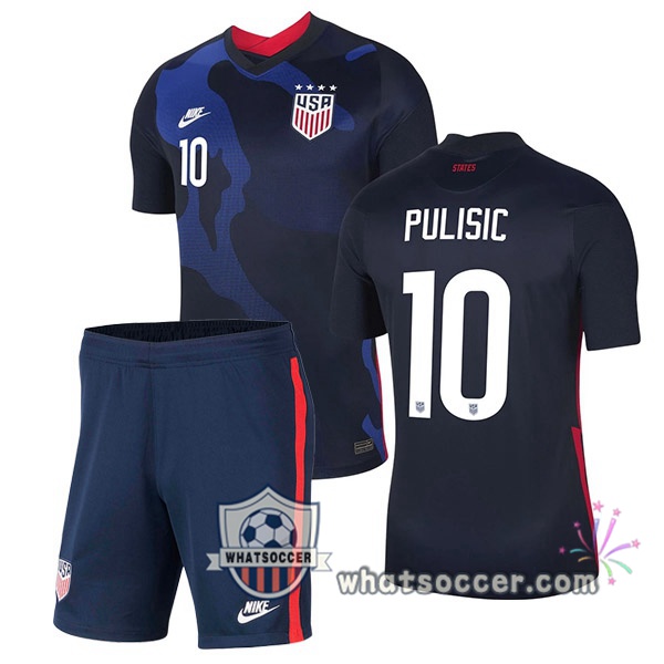 USA (PULISIC 10) Kids Away Soccer Jerseys 2020-2021