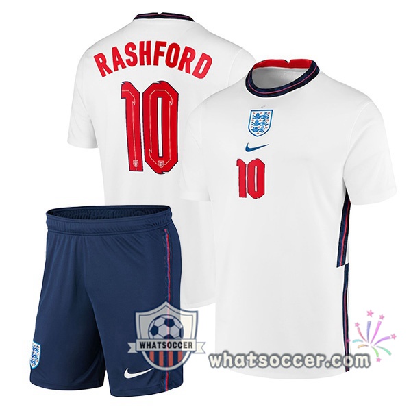 England (RASHFORD 10) Kids Home Soccer Jerseys 2020-2021