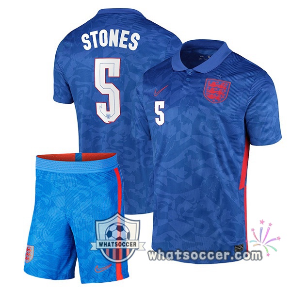 England (STONES 5) Kids Away Soccer Jerseys 2020-2021