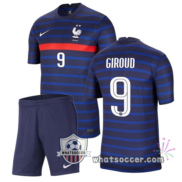 France (GIROUD 9) Kids Home Soccer Jerseys 2020-2021