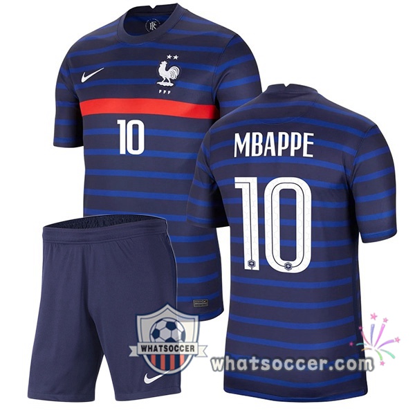 France (MBAPPE 10) Kids Home Soccer Jerseys 2020-2021