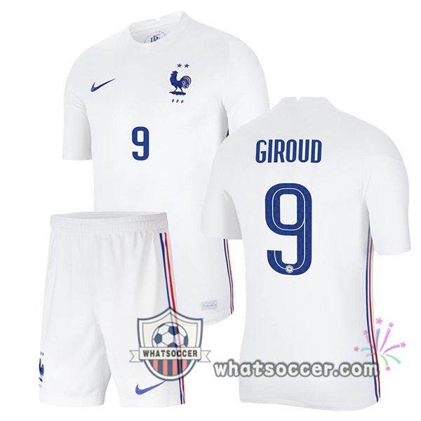 France (GIROUD 9) Kids Away Soccer Jerseys 2020-2021