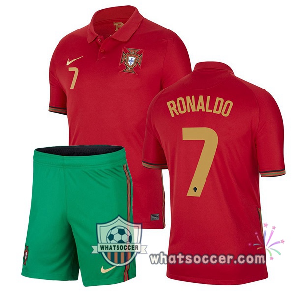 Portugal (RONALDO 7) Kids Home Soccer Jerseys 2020-2021
