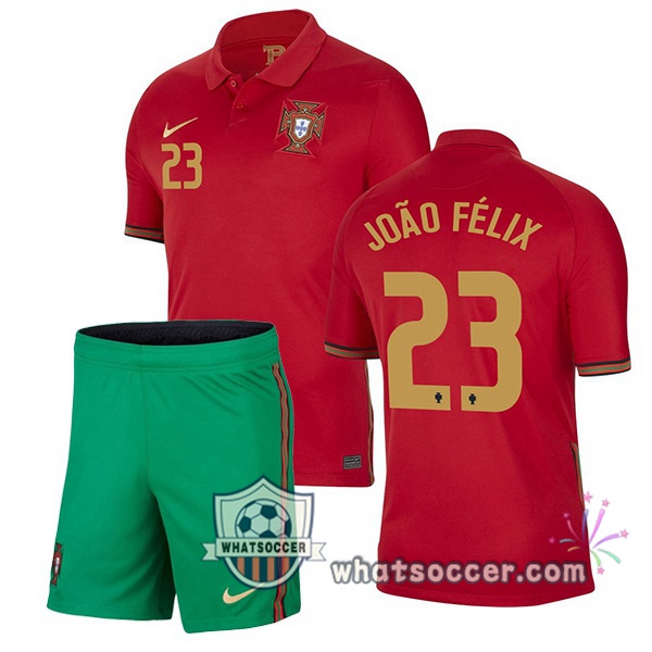 Portugal (JOAO FELIX 23) Kids Home Soccer Jerseys 2020-2021