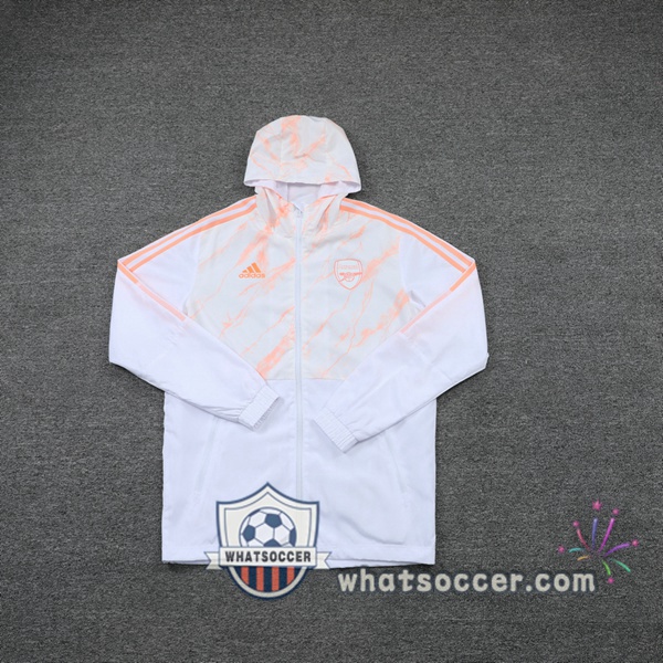 Arsenal White Windbreaker Hoodie 2021-2022