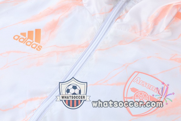 Arsenal White Windbreaker Hoodie 2021-2022