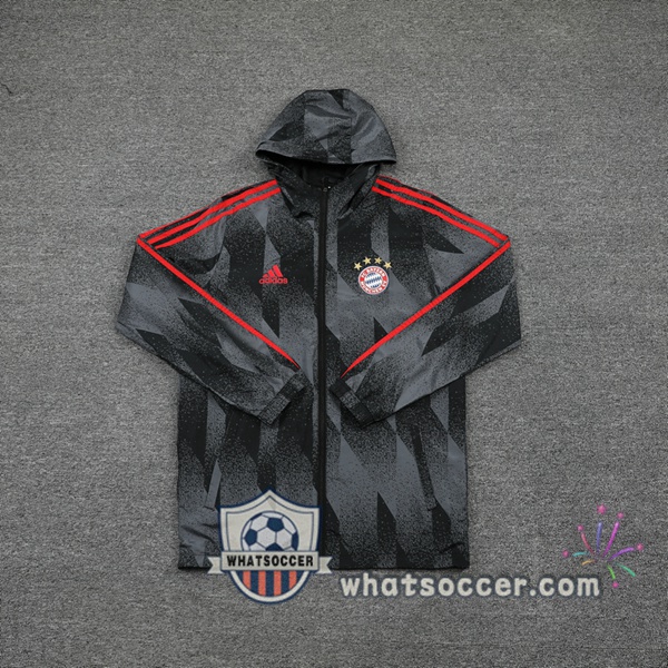 Bayern Munich Black Gray Windbreaker Hoodie 2021-2022