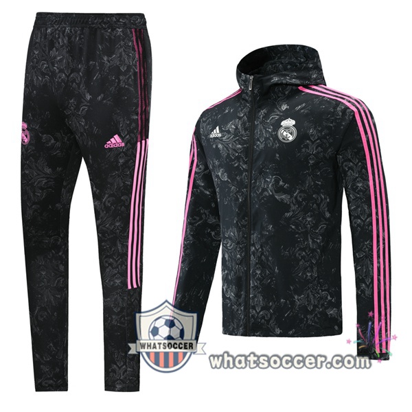 Real Madrid Black Windbreaker Hoodie 2021-2022