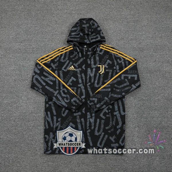 Juventus Black Windbreaker Hoodie 2021-2022