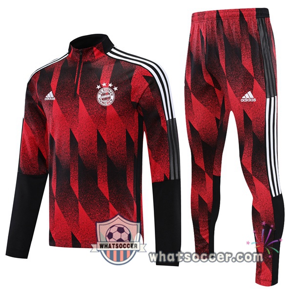 Bayern Munich Red Black Tracksuit 2021-2022