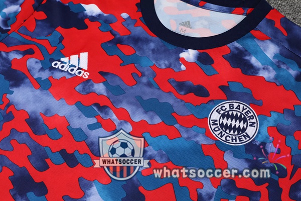 Bayern Munich + Shorts Red Blue Training T-Shirt Suit 2021-2022
