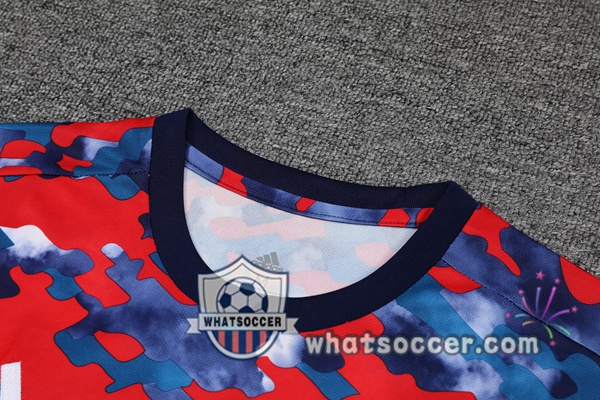 Bayern Munich + Shorts Red Blue Training T-Shirt Suit 2021-2022