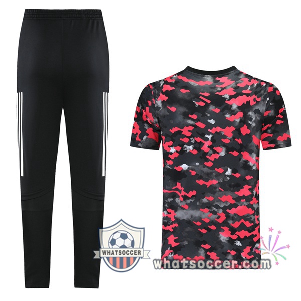 Arsenal + Pants Red Black Training T-Shirt Suit 2021-2022