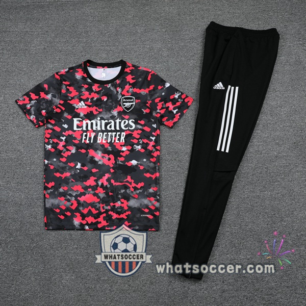 Arsenal + Pants Red Black Training T-Shirt Suit 2021-2022