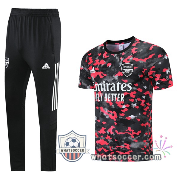 Arsenal + Pants Red Black Training T-Shirt Suit 2021-2022