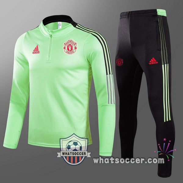 Manchester United Kids Tracksuit Green 2021-2022
