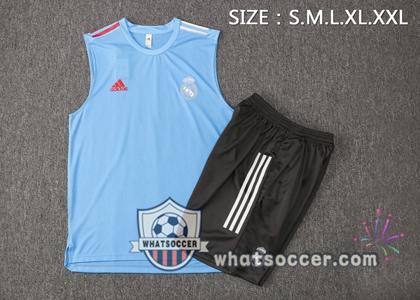 Real Madrid Soccer Vest + Shorts Blue 2021-2022