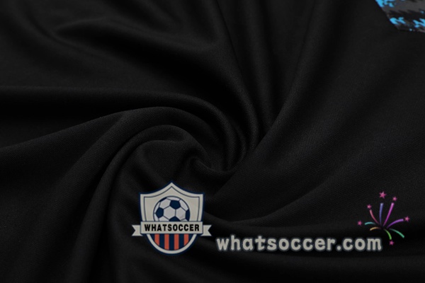 Training Polo Set Marseille OM + Shorts Black Blue 2021-2022