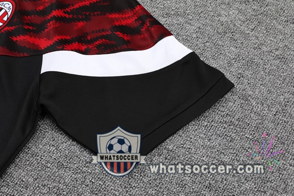 Training Polo Set AC Milan + Shorts Black Red 2021-2022