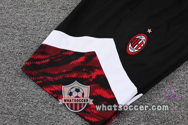 Training Polo Set AC Milan + Shorts Black Red 2021-2022