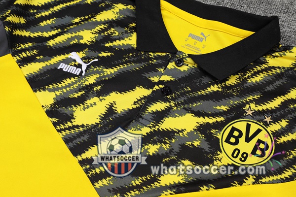 Training Polo Set Dortmund BVB + Shorts Yellow 2021-2022