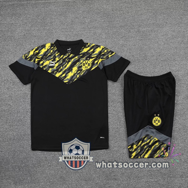 Training Polo Set Dortmund BVB + Shorts Black Yellow 2021-2022