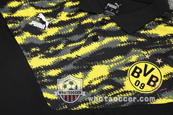 Training Polo Set Dortmund BVB + Shorts Black Yellow 2021-2022