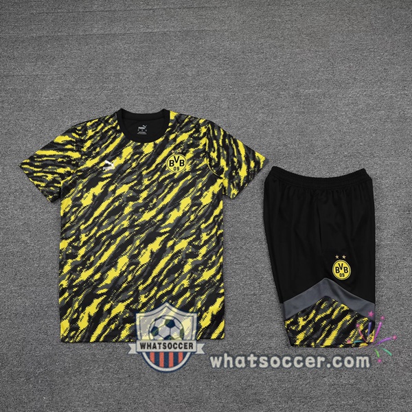 Dortmund BVB + Shorts Yellow Black Training T-Shirt Suit 2021-2022