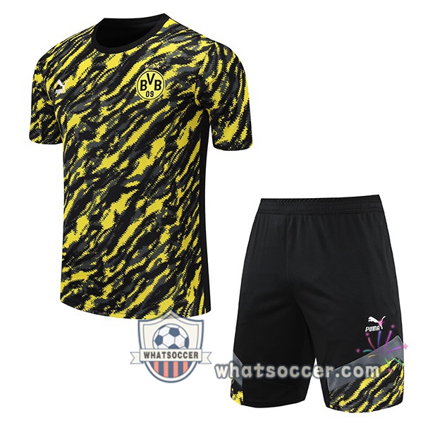 Dortmund BVB + Shorts Yellow Black Training T-Shirt Suit 2021-2022